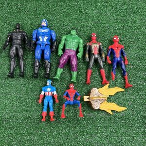 Marvel Universe Lot Of 7 Avengers Captain America Hulk Spiderman See Pic‎